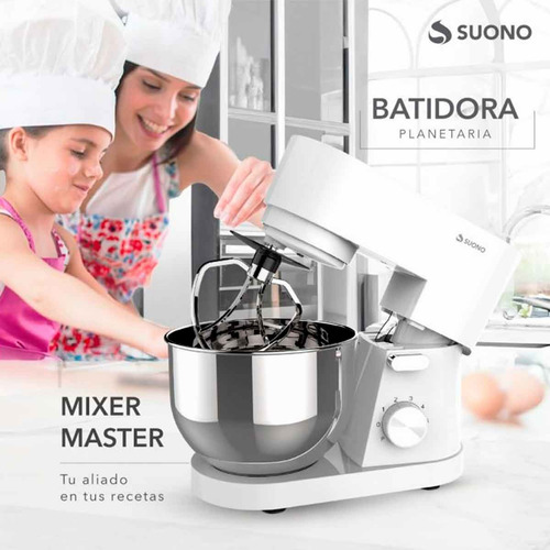 Batidora Planetaria Suono Amasadora 4.5 L 3 1000w Blanca