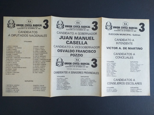 Boleta Electoral 6 Sept 1987_ucr_lista 3