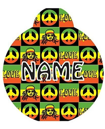 Chapa De Identificación Para Mascotas, Diseño Rasta.