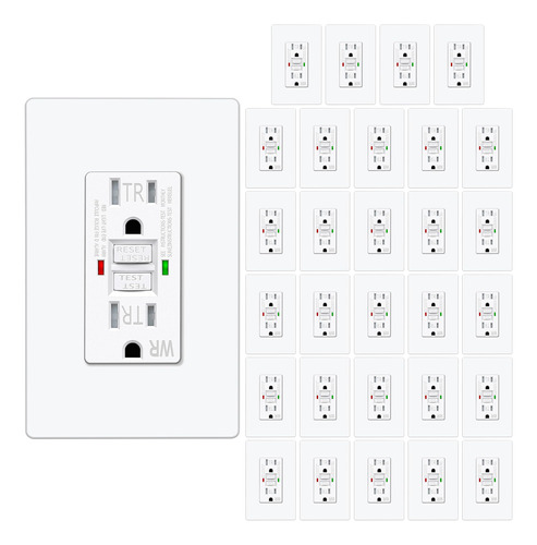 Electeck - Paquete De 30 Tomacorrientes Gfci De Autoprueba D