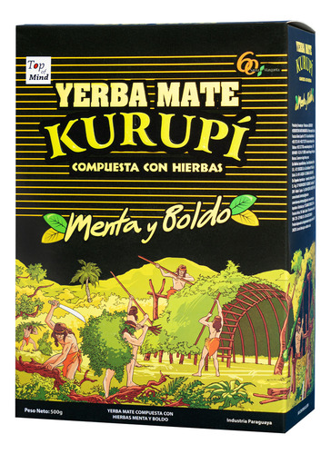 Yerba Mate Kurupi Menta Y Boldo 500g Compuesta - Importada