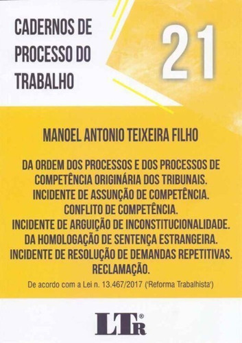 Cadernos De Processo Do Trabalho N.21 - 01ed/18