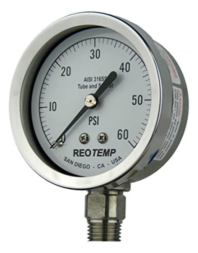 Manómetro Industrial De (0 A 60) Psi Conexión 1,4  Npt