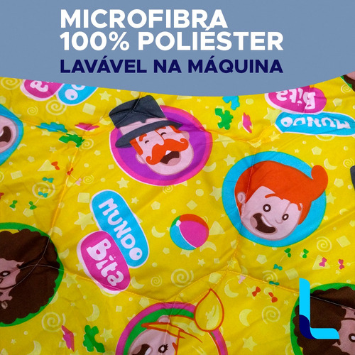 Imagem 3 de 5 de Edredom Mundo Bita Dupla Face Infantil 1,50 X 2,20 - Lepper