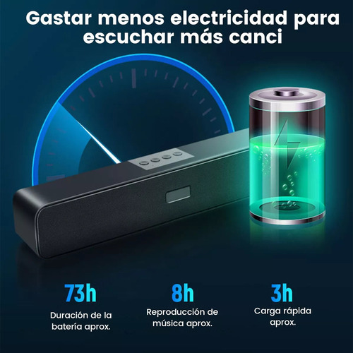 T Barra De Sonido Recargable Bocina Bluetooth Altavoz