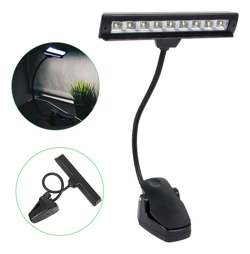 Luz Flexible Para Libros De Lectura, 9 Led