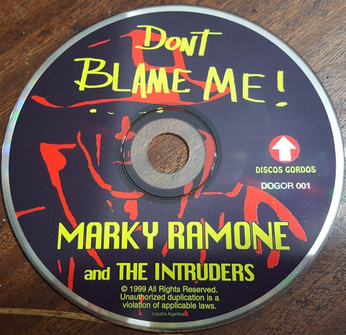 Marky Ramone - Don't Blame Me Cd Arg Discos Gordos Ramones (Usado)