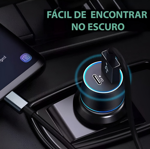 Carregador Veicular Turbo Tipo-c + Usb 45w Hmaston L09 Cor Preto