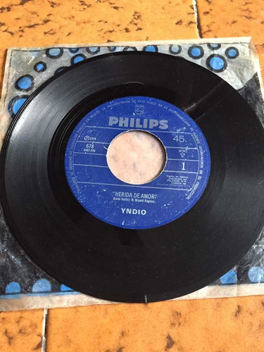 Grupo Indio Disco Herida De Amor 45 Rpm