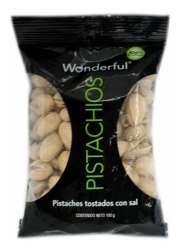 Pistaches Wonderful Tostados Con Sal 100g 12pzas