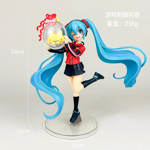 Figura De Hatsune Miku Uniforme Kawaii De Pvc 21cm
