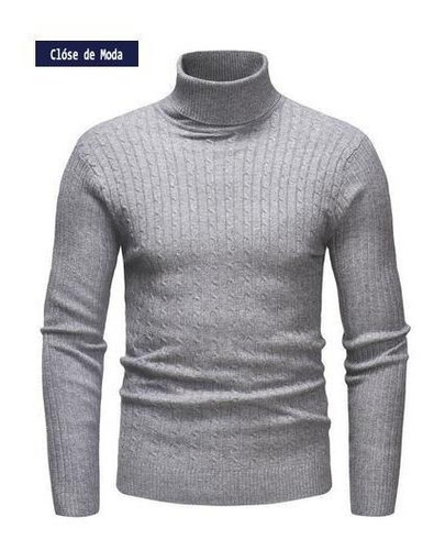 Imagen 4 de 10 de Camiseta De Punto Los Hombres Invierno Cuello Tortuga Manga
