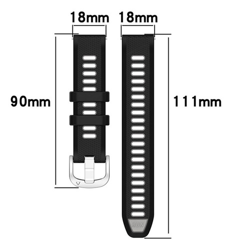 Pulseira De Silicone De 18/22 Mm Para Garmin Forerunner 265s
