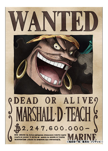 Poster One Piece Wanted Marshall D. Teach Mugiwara Store