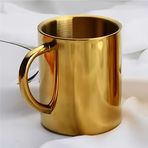 1pc Taza De Acero Inoxidable 304 Con Baño De Cobre, Taza De