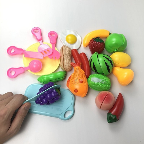 Velcro Toy Eat Kitchen Corta Frutas Y Verduras, 21 Piezas S