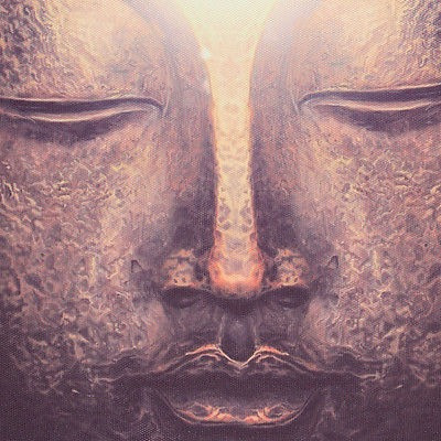 Pintura Al Óleo Abstracta De La Pared De Buda Impresión De L