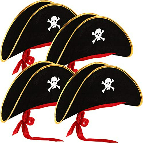 Sombrero Pirata Calavera 4 Piezas