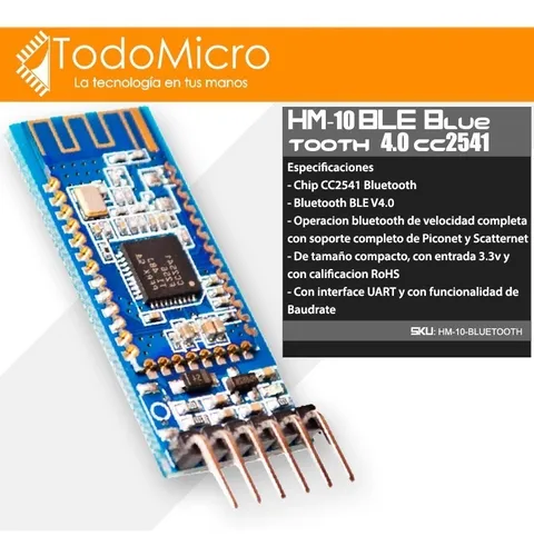 Modulo Hm-10 Bluetooth 40 Ble 24ghz Banda Ism Desarrollo