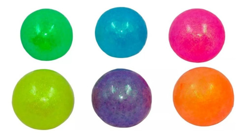 Pelota Apretable Glitter Antiestrés Sensorial Squishy 7cm