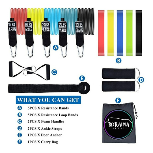 Ligas Bandas De Resistencia Reforzadas Kit (((17 Piezas)))