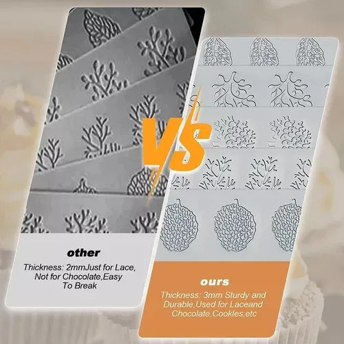 Cr Rt Juego 5 Moldes Encaje Con Forma Hoja Coral Para