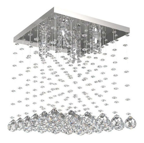 Lustre Plafon De Cristal Legitimo 32cm Sala Quarto Hall 303 Cor Cromado 110V/220V