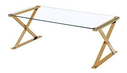 Imagen 1 de 4 de Mesa De Centro Luciana Gold - Dorado Këssa Muebles