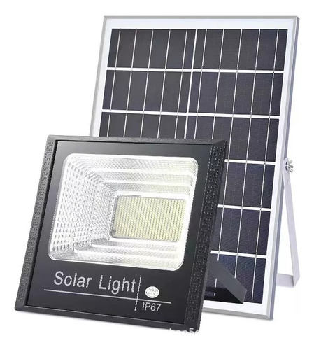 Proyector Led Con Panel Solar, Control Remoto Impermeable De