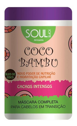 Máscara Nutrição E Hidratação Coco Bambu Soul Black 1kg