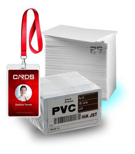100 Credenciales Pvc Carnets Pvc Card Tarjetas Pvc Ink Jet 