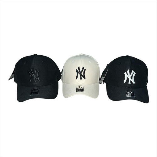 Gorra Premium Adulto Ny New York Yankees - Forty Seven Brand Negro Unico Lisa Logo Negro