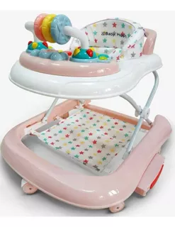 Andador Para Bebe Picaron Con Juguetes Y Caminador Babyhappy Color Rosa