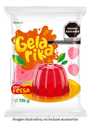 50 Piezas Gelarika Sabor Fresa 135 Gramos
