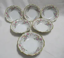 Comprar Juego 6 Bowls Compoteras Porcelana C\u002F Flores Bavaria Germany