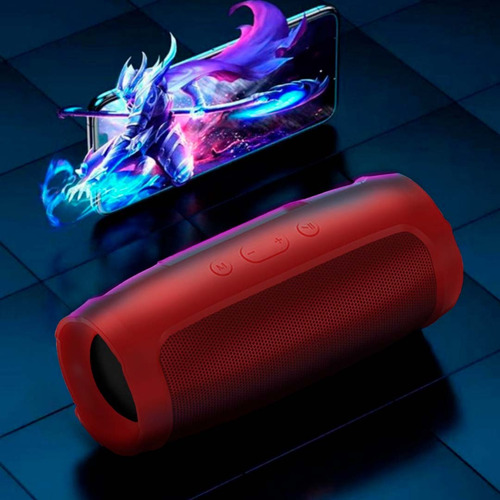 Bocina Bluetooth Inalambrica Radio Portátil Recargable Color Rojo