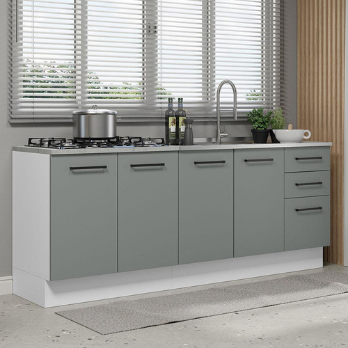 Cocina Integral Completa Modular Madesa Agata Con Pia 200cm