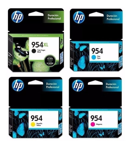 Cartuchos Hp 954xl Negro + 954 C-m-y Estandar Originales