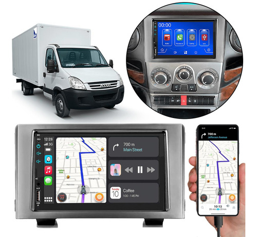 Kit Multimídia Mp5 7pol Iveco Daily 13-19 + Câmera E Moldura