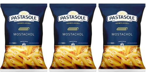 Pack X3u Pasta De Fideos Mostachol Pastasole 500gr