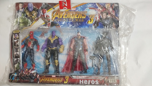 Muñecos Avengers Ironspiderman Thanos Thor Pantera Negra 