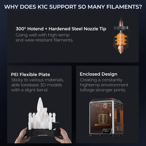 Impresora 3d Creality K1c De 600 Mm/s Con Cámara Ai