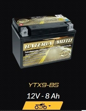 Bateria Moto Route Ytx9-bs Honda Vt 600 Shadow  Cbr 600