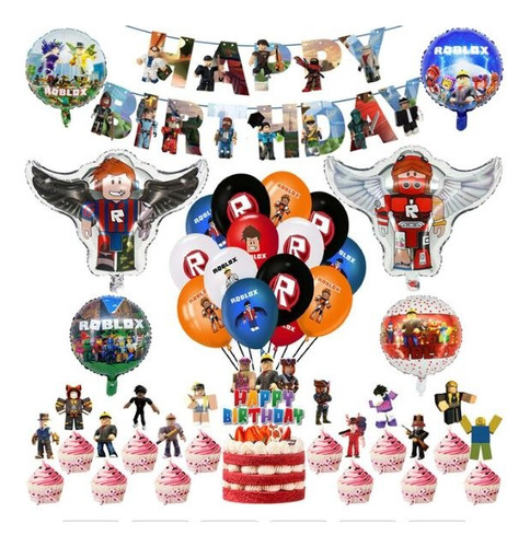 Set De Decoraciín Globos Cumpleaños Roblox Niño