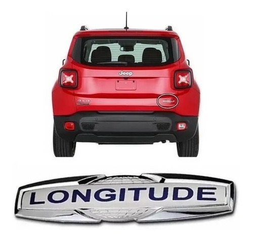 Imagem 1 de 1 de Emblema Letreiro Cromado Longitude Jeep Renegade 