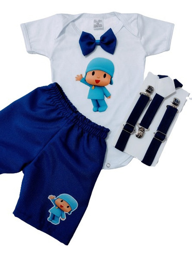 Roupa Fantasia Infantil Pocoyo Para Bebe Mesversario Menino