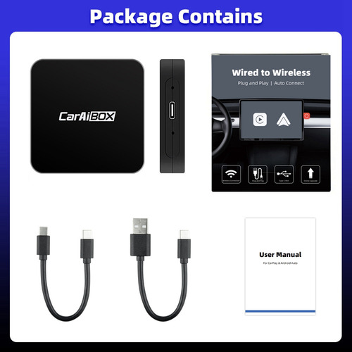 Adaptador Car Ai Box 2 En 1 Inalámbrico Android Auto Carplay
