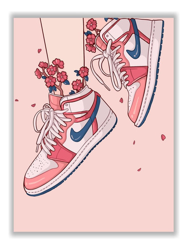 Póster De Hypebeast Girly Pink Sneaker ' (12.0 X 16.0 In) Si