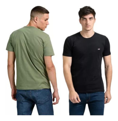 Pack X2 Remera Mistral Algodón Hombre Cuello Redondo 10129