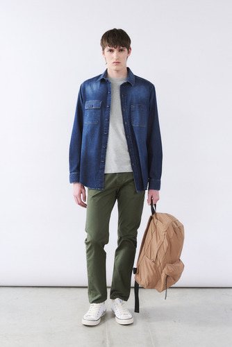 Camisa Paul Denim M/l Bensimon Azul S